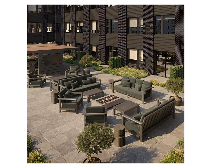 The Mercer | Terrace with BBQs and Firepit